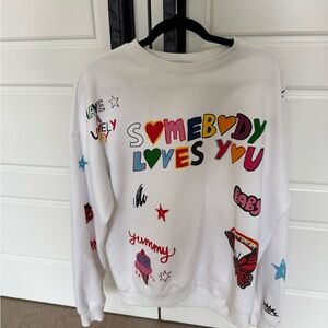 White Graphic Women's Sweater